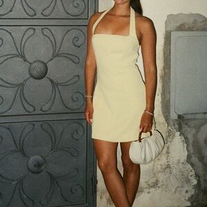 Peppermayo Cream Backless Dress